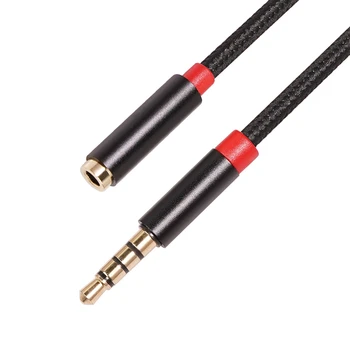 3,5 мм Разъем AUX АУДИО между мужчинами и женщинами Удлинительный кабель с микрофоном Стерео 3,5 Аудиоадаптер для гарнитуры ПК (1 м)