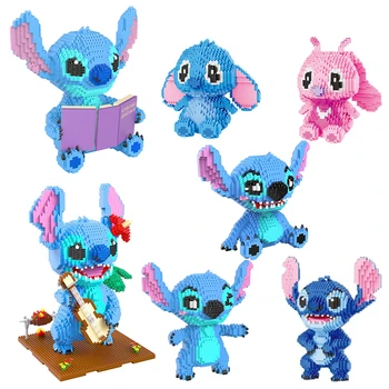 Креативные строительные блоки Disney Stitch Аниме Куклы Создание практических навыков Игра-головоломка Подарки Куклы Детские Рождественские подарки