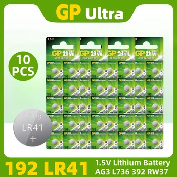 GP Battery 10-100шт AG3 LR41 Батареи 736F 192 L736 Coin Cell Литиевая Батарея 1,5 В Для часов беспроводные игрушки