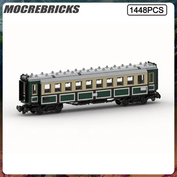 Серия городских поездов, багажный вагон, пассажирский вагон 3-го класса, модель кубика, детские развивающие игрушки, Рождественский подарок