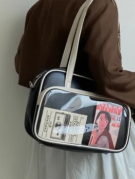 Корейская модная сумка-мессенджер большой емкости, Женская квадратная сумка-тоут из мягкой кожи, женская сумка подмышками, сумочка