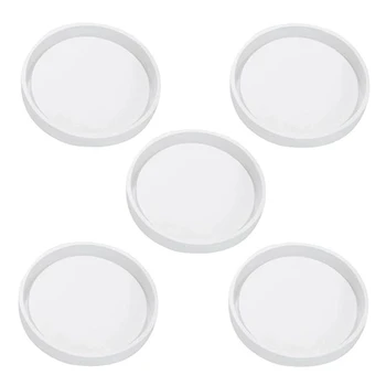 5 упаковок силиконовой формы для круглых подставок, диаметр 3,15 дюйма/8 см, формы для литья из смолы, цемента