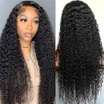Blackmoon Water Wave 4x4 Прозрачные парики с кружевной застежкой из человеческих волос с водяными завитками, парики для женщин, предварительно выщипанные из натуральных волос плотностью 180%