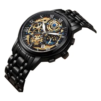 Mens Watches Sport Waterproof Calendar Leather Chronograph Quartz Watch gift reloj de hombre envío gratis часы мужские наручные
