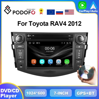 Podofo CarPlay CD-Плеер Для Toyota RAV4 2012 Мультимедийный Плеер Автомобильный Радио DVD-Плеер 2din GPS Головное Устройство RDS Стерео Android Auto