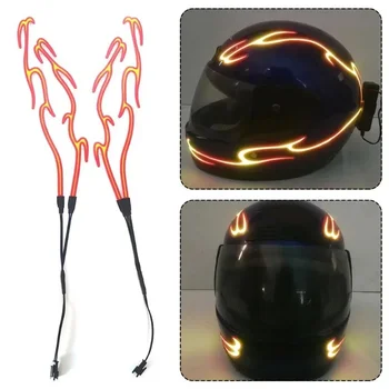 Мотоциклетный шлем 4 в 1 со светодиодной подсветкой, водонепроницаемая наклейка в полоску, мигающая при ночной езде, Платные Аксессуары с USB-зарядкой