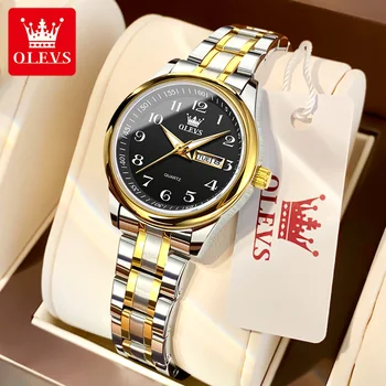 Женские часы OLEVS, простые модные оригинальные кварцевые наручные часы, водонепроницаемые, светящиеся женские часы с арабскими цифрами, циферблатом, датой