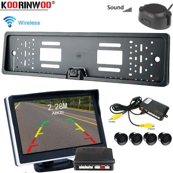 Рамка Koorinwoo для парковочного комплекта с номером автомобиля, ПЗС-датчик парковки, парктроник, радар-детектор, камера заднего вида с автомобильным экраном
