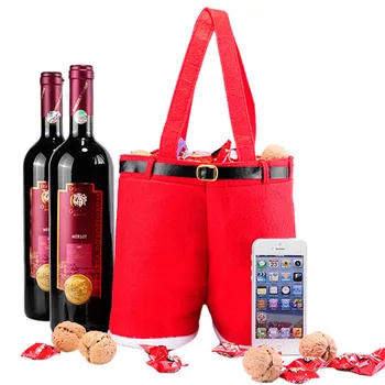 Рождественские Брюки Санта-Клауса, сумки для конфет, Рождественский подарок, сумка для вина, Рождественский декор, Угощение, Конфеты, Держатель для бутылки вина, Свадебная сумка для конфет
