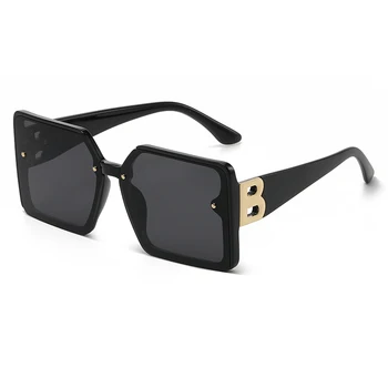 Дизайн бренда Буква B Солнцезащитные очки Для женщин Мужская Мода Винтаж Элегантные Большие Солнцезащитные Очки Тренд Ретро Мужские Женские очки Goggle