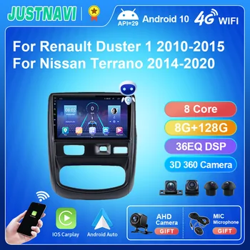 Автомобильный мультимедийный радиоприемник JUSTNAVI Для Renault Duster 1 2010-2015 Для Nissan Terrano 2014-2020 Android Auto DSP RDS Carplay Player