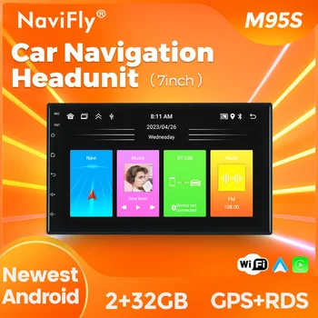 Navifly 2 DIN 7-дюймовый Автомобильный Радиоприемник Стерео GPS Навигация Мультимедиа Все-в-одном Машина RDS Беспроводной Carplay Новейшая система Android
