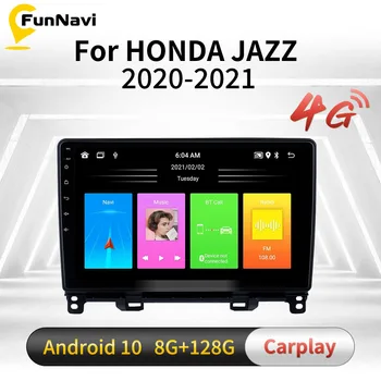 Автомобильное Радио для HONDA JAZZ 2020-2021 2 Din Android Автомобильный Стерео Мультимедийный Плеер Автонавигация GPS 4G Головное Устройство Авторадио Carplay