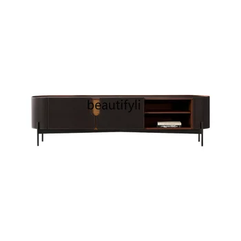 Легкий роскошный кожаный шкаф для телевизора в итальянском стиле, напольный шкаф для хранения современной минималистичной дизайнерской мебели