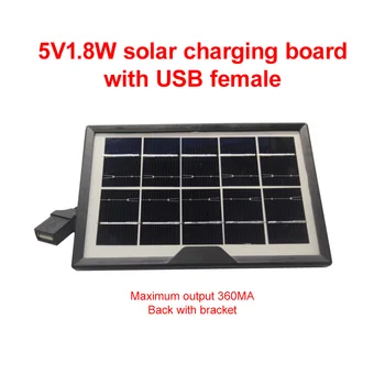 USB Панель солнечного зарядного устройства 5V 1.8 W 360mA Выход панели солнечных батарей USB Наружная портативная солнечная система для кемпинга Лампа Фонарик
