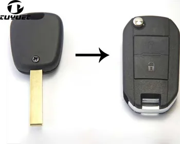 5ШТ Модифицированный складной Флип-корпус дистанционного ключа для Peugeot 307 107 207 407 Брелок с дистанционным управлением без ключа