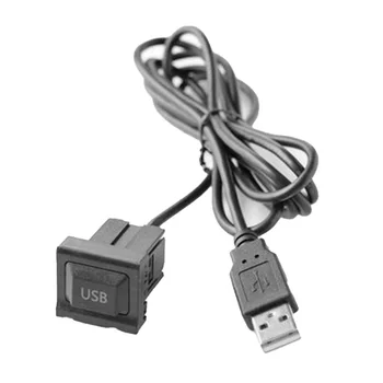 1шт USB с пылезащитным чехлом Жгут проводов для скрытого монтажа на приборной панели Двойной USB-удлинитель USB-порт Кабель-адаптер для велосипеда