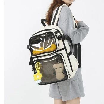 Универсальный рюкзак для женщин, рюкзак большой емкости, школьная сумка для студентов, рюкзак для отдыха, Прозрачные рюкзаки