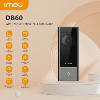 IMOU 5-мегапиксельный комплект видеодомофона DB60 Умный дом Беспроводной видеоглазок для дверного звонка Камера IP65 Атмосферостойкая ночного видения