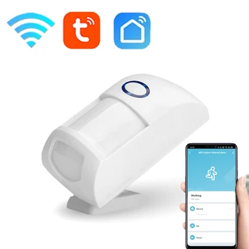 Tuya Smart WiFi PIR Инфракрасный Датчик движения Датчик сигнализации Датчик человеческого Тела Smart Life Противоугонная Беспроводная система домашней безопасности