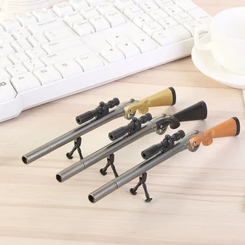 1 шт Креативная пластиковая гелевая оружейная ручка в форме винтовки, детские подарочные игрушки, Корейские школьные принадлежности, черная заправка 0,5 мм, канцелярские принадлежности для работы