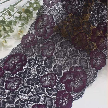 50 ярдов серого эластичного эластичного кружева в цветочек с отделкой подолом юбки для пошива платья, аппликацией, костюмной тканью, кружевным бельем