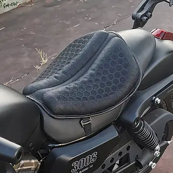 Подушка сиденья мотоцикла Противоскользящая надувная 3D-подушка для выдувания воздуха, Дышащий гель, накладки для заднего сиденья мотоцикла, Аксессуары для мотоциклов