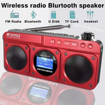 Новое ретро-радио Sansui F28, беспроводной динамик Bluetooth, портативный стереофонический сабвуфер, мини-подключаемый плеер Walkman, будильник, музыкальный плеер