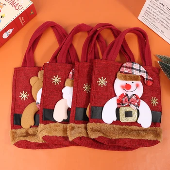 1Шт Рождественский Санта Клаус, Снеговик, олень, Детский подарочный пакет, сумка для конфет, Рождественская сумочка, Рождественский декор, ручная упаковка