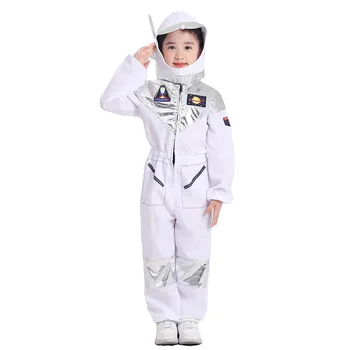 Роскошный белый костюм космического астронавта для мальчиков и девочек, подходящий для Недели книги, Хэллоуина, карнавала, вечеринки на космическую тематику, детских костюмов