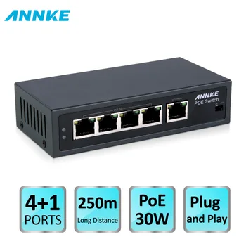 ANNKE 4POE 1FE 250m Междугородний POE-Коммутатор для IP-камеры Беспроводная Точка доступа Компьютерные Сети С Возможностью Переключения 1 Гбит/с