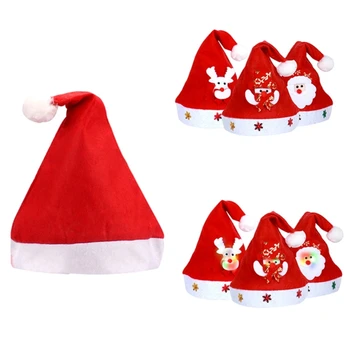 Праздничная шляпа, Рождественская шляпа Санта-Клауса для фестиваля, семейного сбора, Реквизит для вечеринки, Праздничная кепка, Декоративная кепка Санта-Клауса для комнаты
