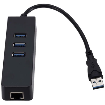 USB3.0 Адаптер Gigabit Ethernet с 3 портами USB к сетевой карте локальной сети Rj45 для настольных компьютеров Mac