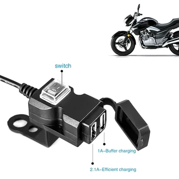 12 В-24 В Двойной USB-порт Водонепроницаемый мотоцикл Зарядное устройство на руль мотоцикла Адаптер питания для iphone samsung huawei
