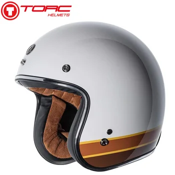 Мотоциклетный шлем TORC, мотоциклетный винтажный шлем с открытым лицом 3/4, гоночный шлем для мотокросса, одобренный Moto DOT
