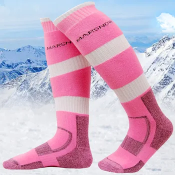 Профессиональные лыжные носки Marsnow, Толстые хлопковые спортивные носки для сноуборда, велоспорта, катания на лыжах, мужские и женские влагопоглощающие носки, 3 пары