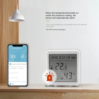 Tuya WIFI Датчик температуры И влажности ЖК-дисплей Датчик Детектора Smart Life App Поддержка Alexa Google Home