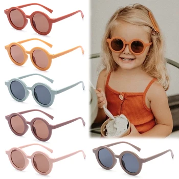 Круглая оправа с защитой от УФ 400 на открытом воздухе, Пляжные Защитные Очки, Солнцезащитные очки для малышей, Детские Солнцезащитные очки, Очки для детей