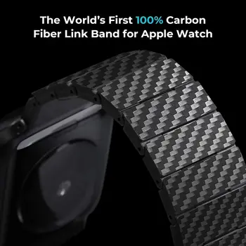 Ремешок из Углеродного Волокна Для Apple Watch Band 45 мм 41 мм 44 мм 40 мм 42 мм 38 мм Легкий Браслет-звено iWatch Series 5 4 3 6 SE 7