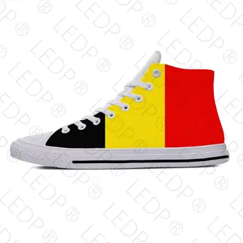 Бельгия Флаг Бельгийского Королевства, Патриотическая модная повседневная тканевая обувь с высоким берцем, легкие дышащие мужские и женские кроссовки с 3D принтом.