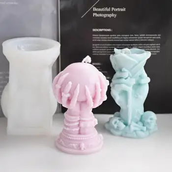 Формы для свечей в форме руки 3D формы для литья из эпоксидной смолы Изготовление силиконовых свечей изготовление поделок из гипса украшение дома