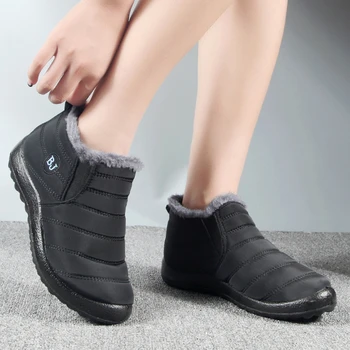 Зимние короткие ботинки Обеспечивают тепло, Удобные водонепроницаемые уличные модные Мужские и женские легкие мягкие ботинки Botte Hommes