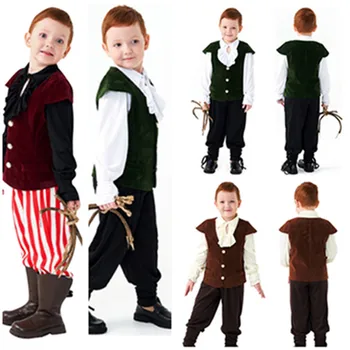 Детский костюм Средневекового пирата, детский костюм Сказочного рыцаря для косплея, одежда для выступлений на сцене, наряды для карнавала на Хэллоуин, костюм для вечеринки