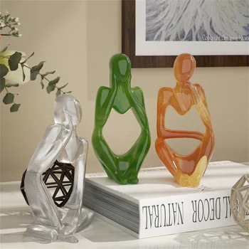 Сделай сам Силиконовая форма для человеческого тела Абстрактная Статуя Мыслителя Гипсовая форма 3D Для изготовления свечей для человеческого Тела Форма для литья смолы Украшение дома