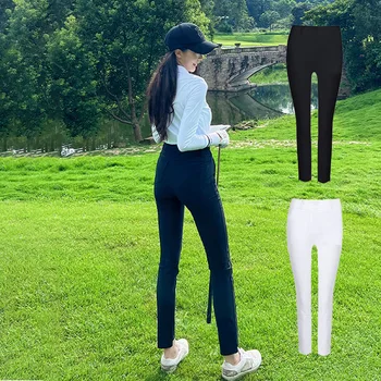 Love Golf, женские спортивные штаны для гольфа во всю длину, женские эластичные Мягкие тренировочные брюки, осенние прямые повседневные спортивные брюки