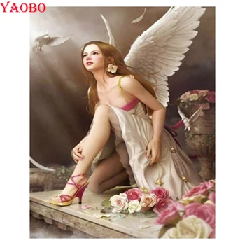 Алмазная картина Яо Бо Angel beauty 5d Вышивка крестом Стразы Алмазная вышивка Рукоделие Подарок Ручной работы Домашний декор