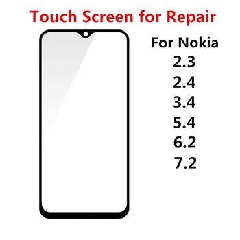 Внешний для Nokia 2.3 2.4 3.4 5.4 6.2 7.2 Передняя сенсорная панель ЖК-дисплей Экран из стеклянной крышки Ремонт объектива Замена деталей