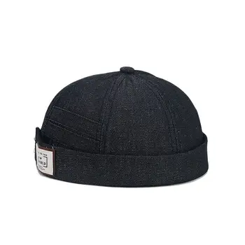 LDSLYJR Four Seasons Джинсовая кепка с вышивкой буквами, Кепка докера, шапка-бини, матросская кепка домовладельца, мужская и женская 111