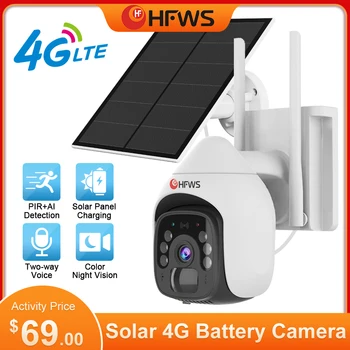 защита безопасности 4G солнечная камера видеонаблюдения wifi наружная солнечная камера 4g sim-система беспроводная аккумуляторная камера видеонаблюдения