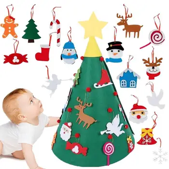 Набор для рождественской елки из фетра KidsDIY, поделки из фетра для рождественских украшений, Рождественские украшения, Красочная фетровая елка для магазинов, Гостиная